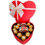 caja corazón con ferrero rocher y Nutella