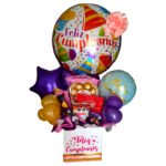 Caja de cumpleaños ,con globos y Chocolates