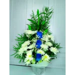 Arreglo condolencias rosas azules