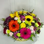 Cesta de flores dia de las madres gerberas