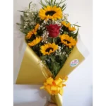 Ramo de girasol y rosa